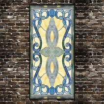 북유럽 성당 교회 창문 스테인글라스 썬팅지 시트지 베란다 유리 거실창 애칭 윈도우 시트, A63