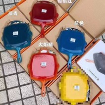 [르 쿠르제] 프라이팬 스킬렛 사각 26cm 그릴팬 주철 쿨컬러, 다크블루