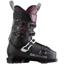 Salomon 살로몬 스키부츠 S​Pro Alpha 110 EL Ski Boots Womens 2024, Black/Cordovan/Silver, 26.5