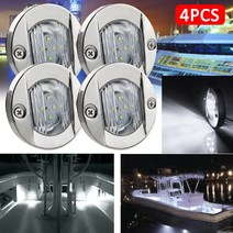 4Pcs 12V 스턴 라이트 해양 보트 Transom LED 콜드 화이트 테일 램프 요트 방수 자동차 액세서리, [01] WHITE