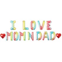 MOM DAD 풍선 세트, 23.I LOVE MOM N DAD-레인보우