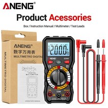 메가테스터기 멀티미터기 전기검진기 비접촉검전기 누전 전기 ANENG SZ302 스마트 디지털 멀티미터 저항 정, 02 Black 2000 Counts