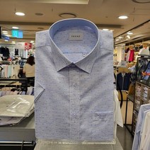 예작 예작 YJ1MBR615BL 블루 호리존탈 도트 프린트 일반핏 반팔 셔츠