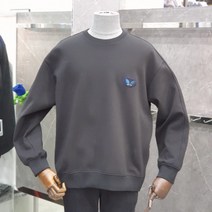 리버클래시 리버클래시 LIW41908-BK 블랙 사이드 지퍼 슬릿 자수 로고 맨투맨T셔츠