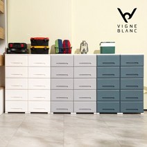 빈블랑 뉴5단서랍장 1+1세트(메탈블루), 메탈블루