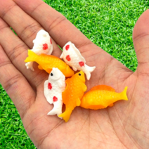 여름소품 미니 물고기 모형 금붕어 모형 금붕어 피규어 어항 재료, 점박이소
