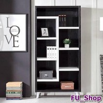 ForU478 프로방스 책장 4단 책꽂이 거실책장 수납장 단책장 책꽃이, 우 블랙 화이트*본상품, 상세페이지 참조