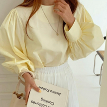 NewCare 여성 셔츠 블라우스 퍼프 소매 벌룬 데일리 긴팔