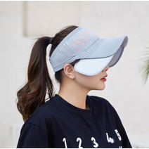 레드썬 여성 와이드 선캡 골프 테니스 모자 햇빛차단 모자 썬캡, 그레이