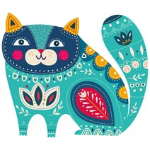 천아트 의류 열전사지 아즈텍 고양이(92821) 티셔츠 전사지 제작