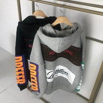 남녀공용 오버핏 겨울 면 기모 스트릿 후드 2컬러
