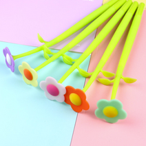 근이몰 24종류 예쁜 볼펜 선물 실리콘 중성펜(0.5mm), 야자수잎벌