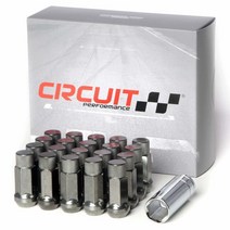 Circuit Performance 애프터 마켓 휠용 단조 스틸 확장 육각 러그 너트: 12x1.5 하이퍼 블랙 - 20피스 세트 + 공구 221757