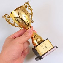 미니 우승 트로피 상장 만들기 태권도 축구 유치원 어린이집 우승컵, 트로피 금색&은색라벨지