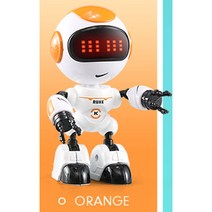 경찰레고 JJRC-R8 미니 스마트 로봇 어린이 목소리 지능형 LED 눈 DIY 벡터 전투 로보 장난감 선물 Rc 완, 01 R8 ORANGE