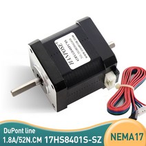 BLDC 서보 소형 스텝 스테핑 감속모터 감속기 엔코더 nema 17 스테퍼 모터 이중 샤프트 스테핑 모터 로봇 및 3d 프린터 모터 용 48mm 17hs8401s, 17hs8401s-sz x 5pcs