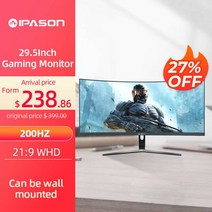 24인치모니터 포터블모니터 IPASON-29.5 인치 200HZ 곡선 21:9 와이드 스크린 게이밍 모니터 고화질 FreeSy, 01 29.5Inch 200HZ
