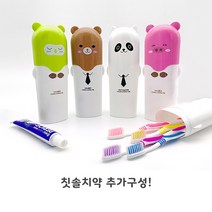 세븐몰 휴대용 캐릭터 칫솔통 칫솔 페리오 치약 세트, 팬더
