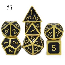 가정용게임기 휴대용 옛날 게임기 금속 주사위 세트 Rpg 게임 다면체 고체 테이블 아연 합금 디지털 D &amp, 15 16