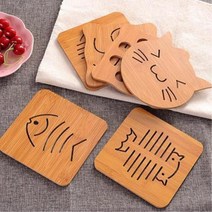 대사이즈 미끄럼방지 우드받침 3개 찻잔 컵 냄비 찌개받침 그릇받침 라면받침 팬받침 식탁보호 깔판 주전자 냄비받침 다용도 주방용품 테이블보호 부엌 주방잡화 국받침, 물고기