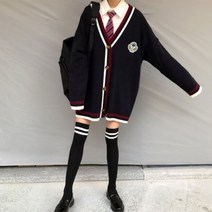 해리포터 와펜 루즈핏 학생 스쿨룩 교복 가디건