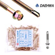 판넬피스 1봉지 육각 머리 #14 x 19 32 38 50 65 75 80 100 120 130mm 직결피스 양날나사 직결육각볼트 샌드위치판넬 피스 판넬못 나사못 H빔 형강 스큐류, 판넬피스 14x65mm(100PCS)