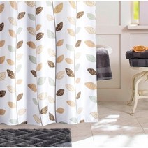 프리미엄 패브릭 방수 샤워 커튼 욕실 욕조 파티션 부스 칸막이, 07. 리프, 180x180cm, 1개