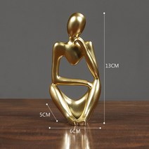 홈 오피스 조각 장식 인테리어 thinker 수지 동상 북유럽 추상 입상 공예 현대, 금 동상 c