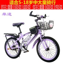 초등학생자전거 20인치 22인치 MTB 어린이 자전거, 다른, 22인치 싱글 퍼플리판