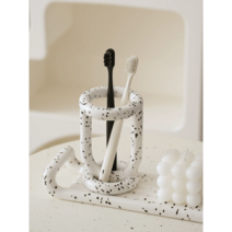 도자기 칫솔걸이 거치대 치약걸이, 블랙