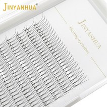 JINYANHUA 3D 소프트 내추럴 밍크 속눈썹 수제 프리메이드 볼륨 팬 연장 메이크업 팜므 인조 3 줄 12 줄, 01 0.10mm_03 10mm_03 C, 01 2D 12rows