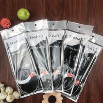 대바늘 숏팁 모사용 코바늘 뜨개질 뜨개용품 뜨개질바늘 세트 6 0mm 10 스테인레스 스틸 원형 5 피스/ 43 65 80 100 120CM 공예, 65cm