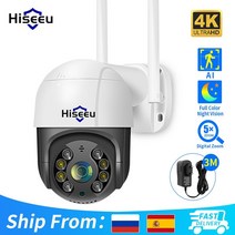 현관 CCTV 무선 베이비캠Hiseeu-스마트 와이파이 PTZ 카메라 8mp 4K 5x 디지털 줌 AI 인간 감지 ONVIF, 2MP 64G Card_CHINA | 3.6mm