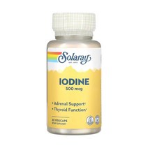 솔라레이 요오드 아이오딘 IODINE 500mcg 30정 칼륨, 없음