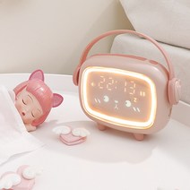 [베터라인] 귀여운 LED 무소음 탁상 알람시계 무드등 모음2, 07 천사 LED 시계, 핑크