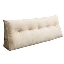 삼각 등받이 쿠션 베드 긴 벽 허리 보호 등받이 베개, 화이트 - 150x50x20cm