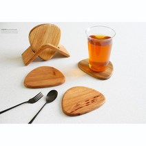 홈카페 매장 손님용 내추럴 원목 컵받침 티타임 심플한 코스터 테이블웨어, 꾸우꾸우컵받침 원형