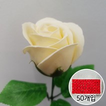 이플린 3겹장미 비누꽃 비누 장미 꽃다발 꽃바구니 DIY 재료, 02.잎사귀_크림
