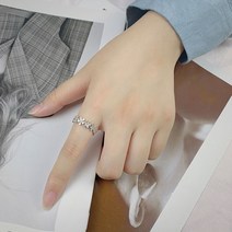 TMJ 신제품 이특 14K 순은 한국판 숲 계열 꽃 심플한 개구멍 반지YT