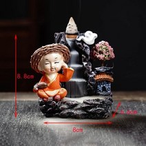 연꽃 불교초 향 촛대 캔들 절 버너 산맥 강 폭포 장식 홈 벽난로 역류 아로마 연기 분수 젠 홀더, XA080