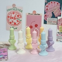 하트 양초 인테리어 향초 오브제 소품 파스텔하트 캔들, 파스텔옐로, 수선화향