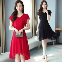 알리팡(Alipang) 여성 여름 원피스 쉬폰드레스 롱원피스 여신원피스 쉬폰원피스 브이넥 미디길이