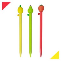 [마치]과일니들노크펜 0.7mm 파인애플볼펜 사과볼펜 딸기볼펜, 1개입, 연두배