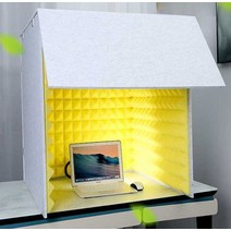 가정용방음부스 보컬 소음차단 녹음실 가정용, 그레이 + 내부 그레이 + LED조명