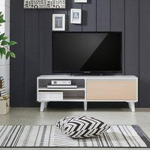 플레인홈 네이리 거실장 오픈형 1150, 메이플화이트