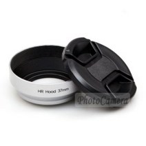 (HR) 메탈 렌즈후드 37mm-실버/캡포함-필터구경 37mm 캠코더 렌즈용 후드