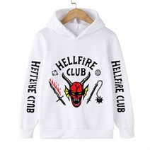 주니어스키복 키즈 아동 어린이 스키복 낯선 것들 4 의류 후드 세트 만화 면화 탑 바지 가을 hellfire 클럽 긴 소매 운동복 정장 89