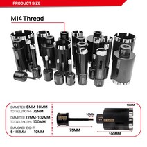건식코아드릴 코어드릴 코아작업 DT-DIATOOL 1pc 다이아몬드 드라이 드릴링 코어 비트 화강암 대리석 자연, 09 65mm M14