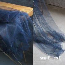 롱청치마 청스커트 플리츠메쉬 얇은 명주 그물 패브릭 진한 파란색 DIY 배경 장식 여름 스커트 스카프 머리