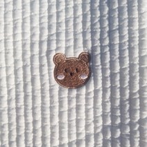 자수 곰돌이 디자인 7mm 무형광 줄누빔 원단 (60수 명품 고급 누빔천 면누비), 그레이